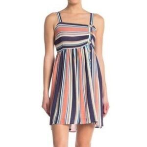 Taylor & Sage Striped Button Sundress Blue